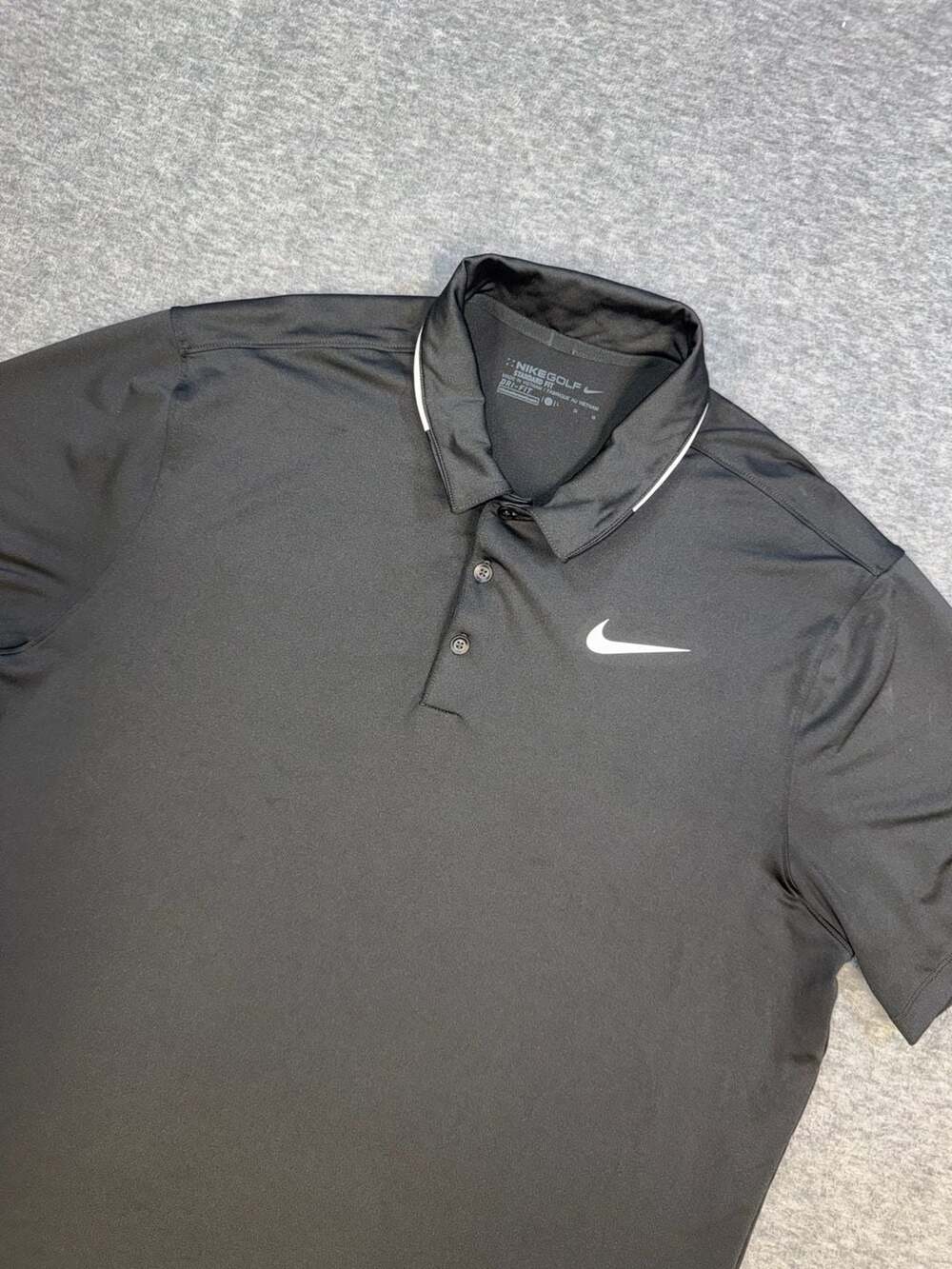Nike Golf Dri-FIT Standard Fit Short Sleeve Polo Shirt Black Size L